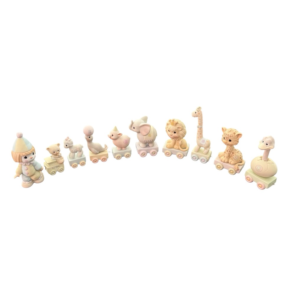 Precious Moments Birthday Train Set Baby-Age 8 Multicolor Porcelain Figurines